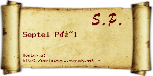 Septei Pál névjegykártya